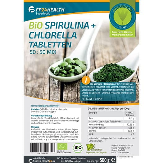 FP24 Bio Spirulina Chlorella Tabletten 2